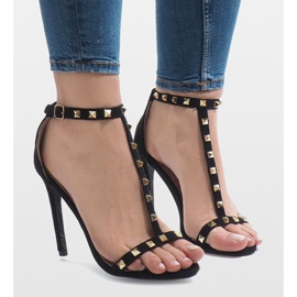 Crne sandale na štiklu FB-31 crno 2