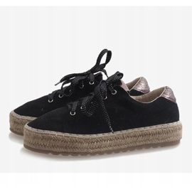 Crne espadrile s vezicama BB01P crna 1