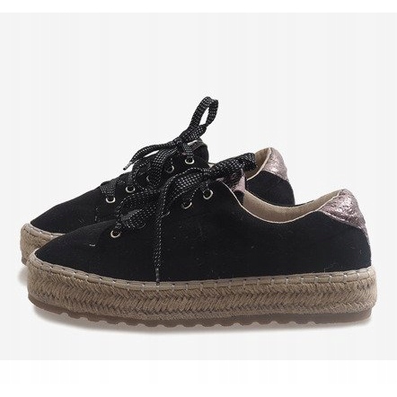Crne espadrile s vezicama BB01P crna 2