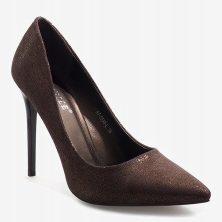 Smeđe klasične visoke potpetice AT-0596-L smeđa 1