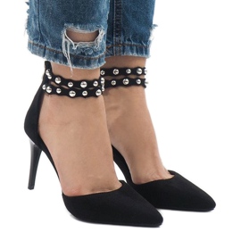 Crne sandale na štiklu B-51 crna 1