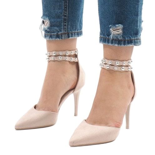 Bež sandale na štiklu B-51 1