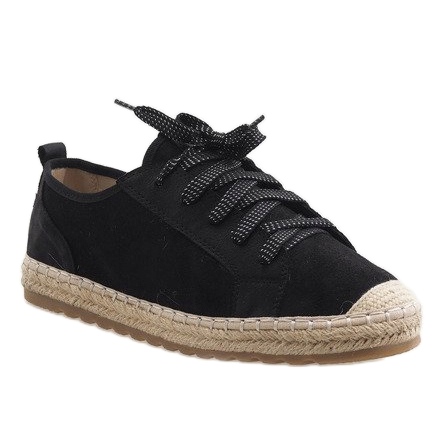Crne espadrile s vezicama BB02P crna 1