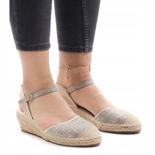 Sandale sa sivim klinom espadrile LLI-3M88-7 siva 1