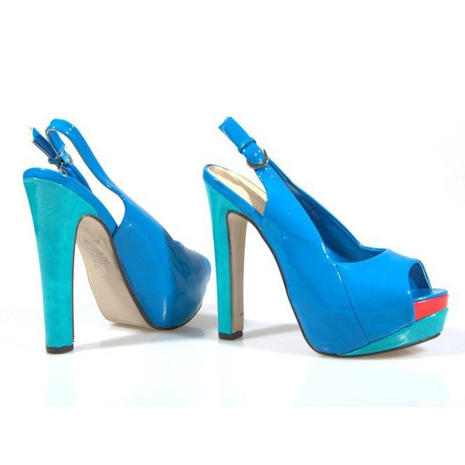 Sandale s crpkama na plavoj platformi A8030 plava 1