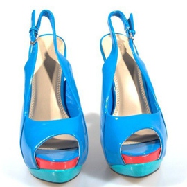 Sandale s crpkama na plavoj platformi A8030 plava 2