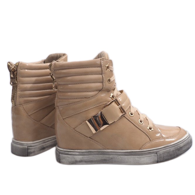 Modne zlatne tenisice 7068 u bež boji 1