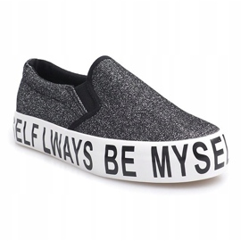 Tenisice na koje se navlači Brokat E22 crne boje crna 1