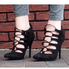 Sandale visoke čizme od antilopa 11033-1A Crna crno 1