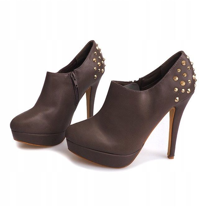 Elegantne čizme na visoku petu 8860P kaki 2