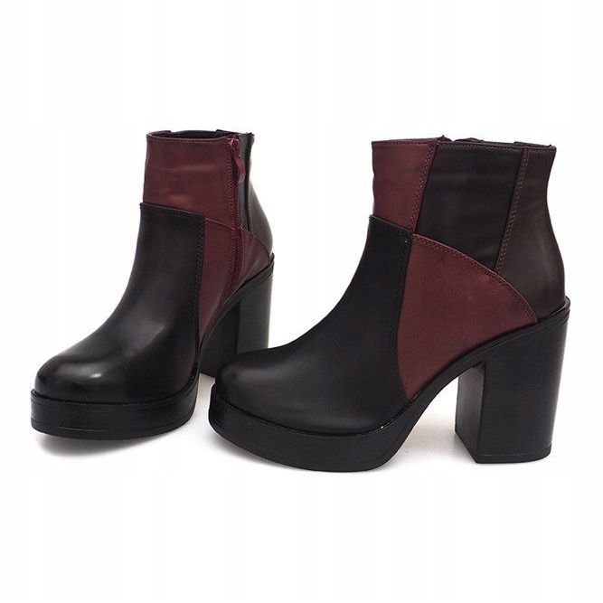 Čizme na petu s gumicom za brisanje YBS280 crne boje crno 1