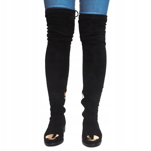 Visoke čizme od antilopa Lycra B-8 Crna 2