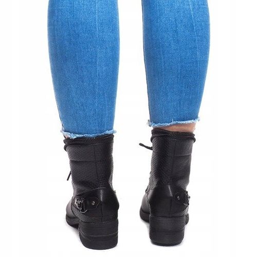 Čizme na vezanje V-7 Crne crno 2