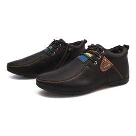 Visoke tople čizme vezane WF622-3 crne crna 2