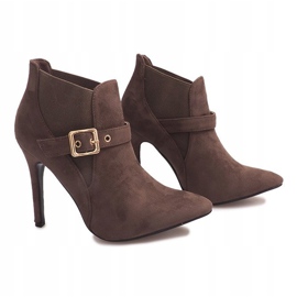 Čizme na antilop visokoj peti PK097 Khaki višebojan zelena 1