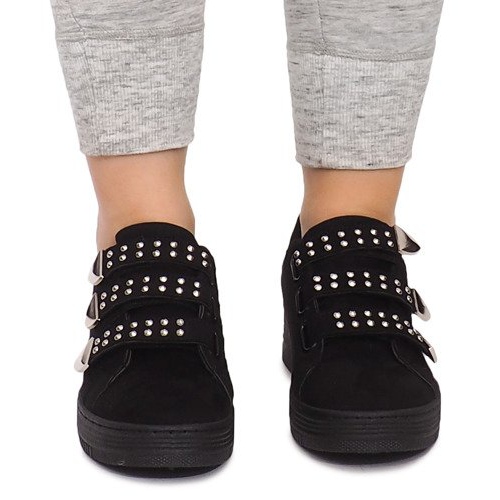 Tenisice s čičkom s šljokicama AB-3 Crne crna 1