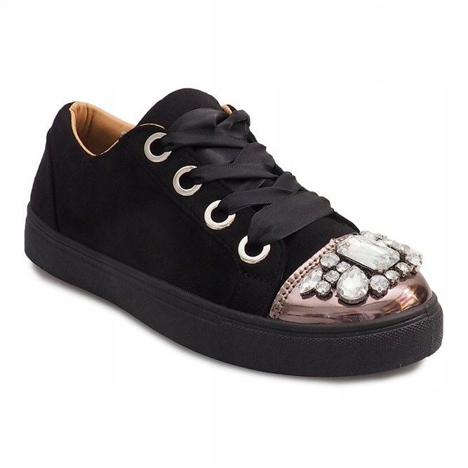 Bogato ukrašene tenisice 6192 crne crno 1