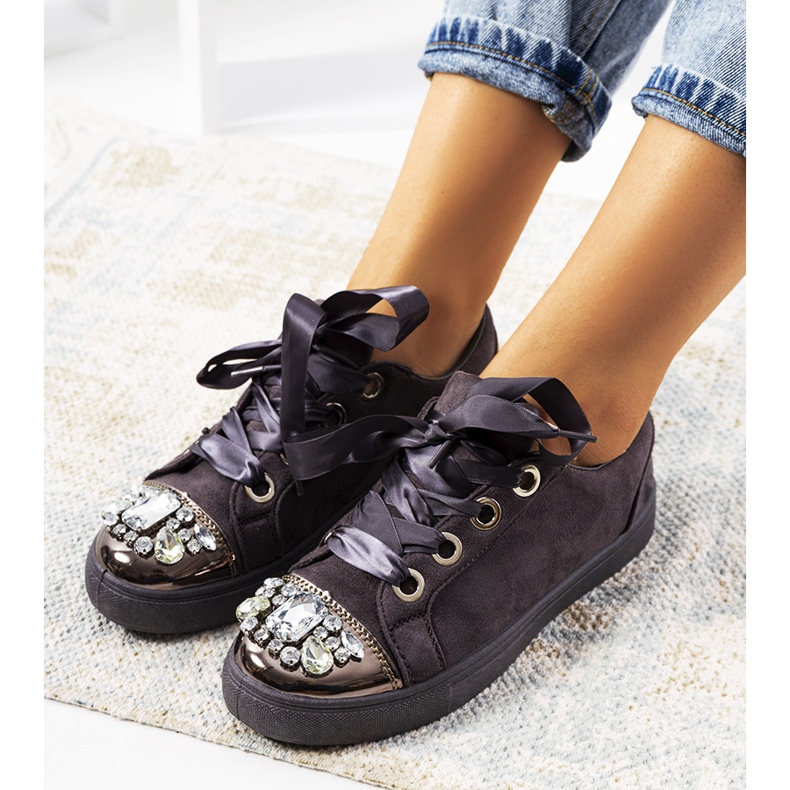 Bogato ukrašene tenisice 6192 Grey siva 2