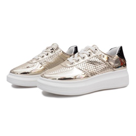 Adeline zlatne lakirane ažur tenisice zlatna 1