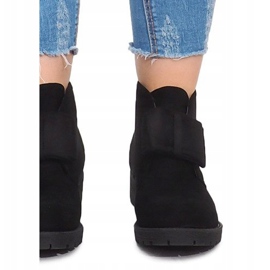 Čizme i mašnice od antilopa FA162 Crna crno 1