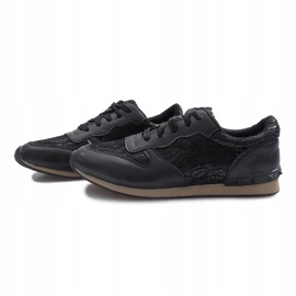 Crne tenisice s čipkom Lou crna 1