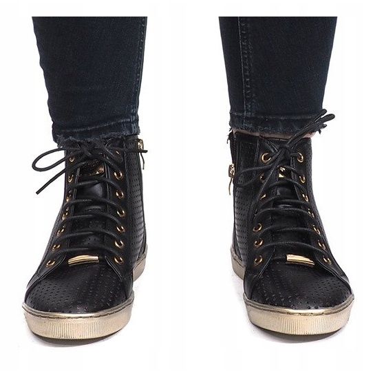 Crne ažurne Maud tenisice crna 2