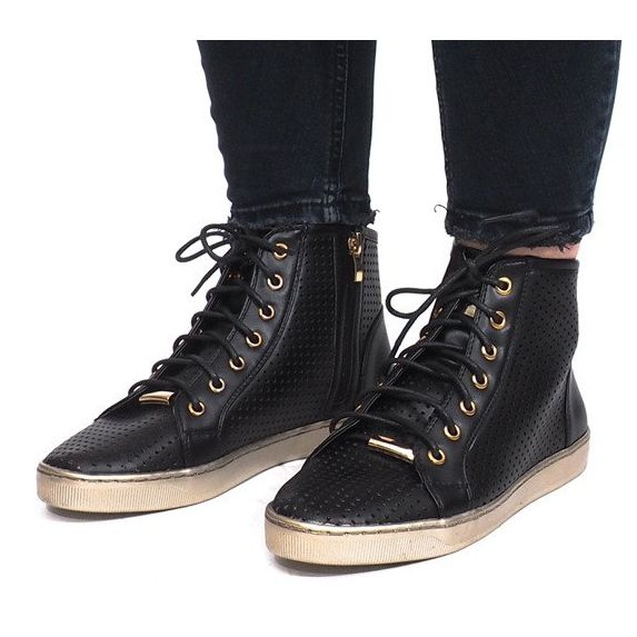 Crne ažurne Maud tenisice crna 1