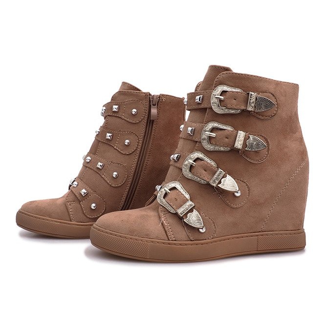 Ružičaste tenisice od antilopa s Mayinim kopčama smeđa ružičasta 1