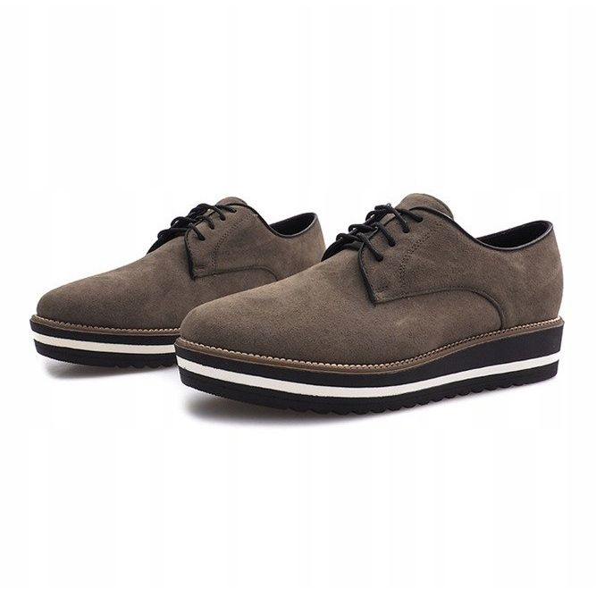 Maslinaste cipele na vezanje od Paulette kaki 2