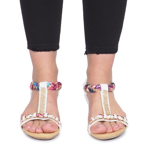 Bijele sandale na osjetljivoj Ruixin klinastoj peti bijela 1