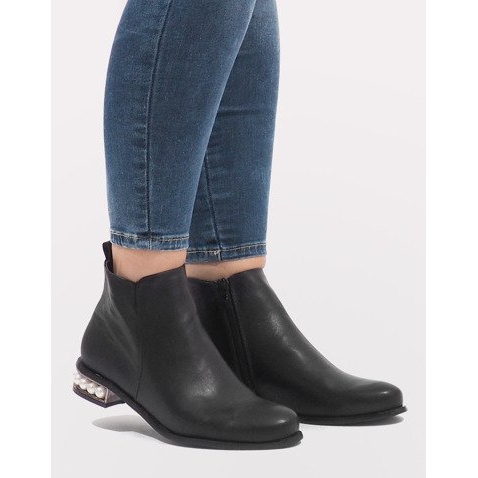 Crne čizme LEI-189 s biserima crna 2