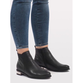 Crne čizme LEI-189 s biserima crna 1