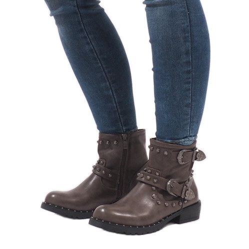 Kaki čizme sa kopčama i šljokicama A8018 višebojan zelena 1