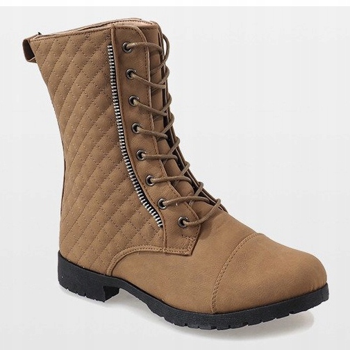 Bež prošivene čizme B01 1