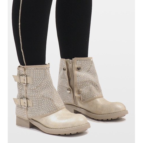 Marquiiz Zlatno ukrašene čizme 6352-PA zlatna 2