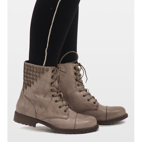 SDS Čizme do gležnjača s čipkom S170 zelena 1