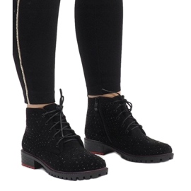 Crne gležnjače od antilopa sa šljokicama 1013 crna 1