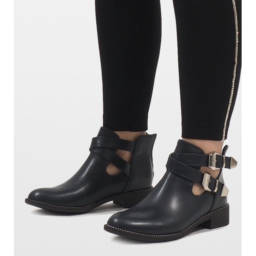 Ideal Shoes Teget otvorene čizme Y8157 tamnoplava 2