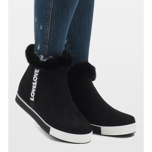 Crne čizme od antilopa obložene krznom NB252P-1 crna 1