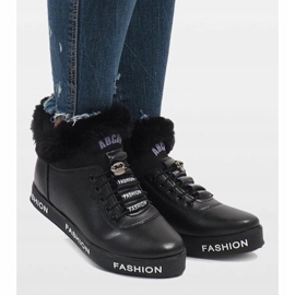 Crne čizme s podstavom od krzna GF-ZM106 crno 2