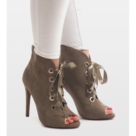 Čizme na visoku petu 680-32 zelena 2