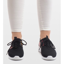 Sportske tenisice s cvijećem 625 crne crno 1