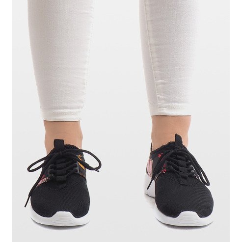 Sportske tenisice s cvijećem 625 crne crna 1