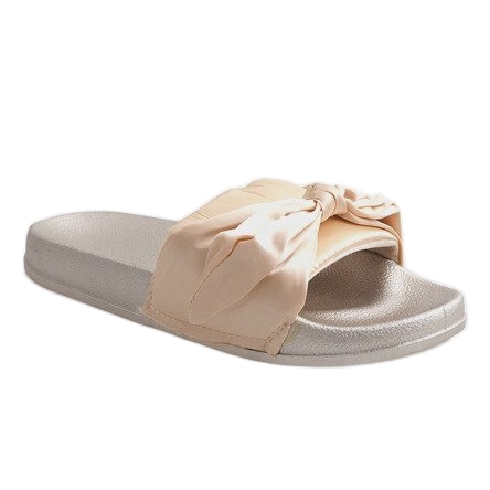 Zlatne papuče s mašnom 5835 zlatna 1