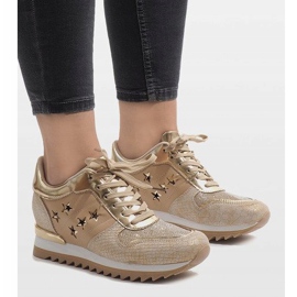 Zlatne tenisice na klin G-127 zlatni 1