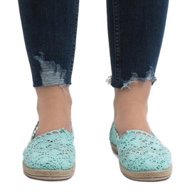 Zelene tenisice s čipkom JX57P zelena 2