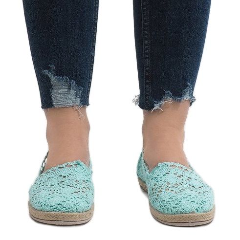 Zelene tenisice s čipkom JX57P zelena 2