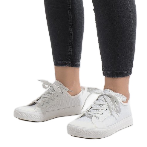 Bijele sjajne tenisice BOK-1138 bijela 1