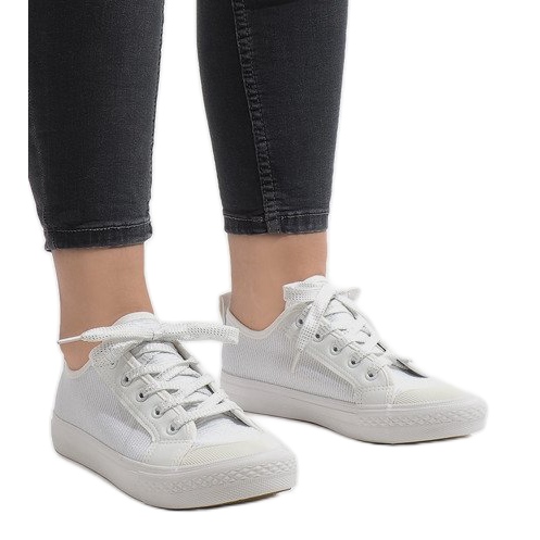 Bijele sjajne tenisice BOK-1138 bijela 2