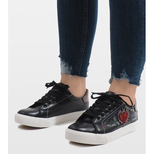 Crne tenisice srce G-115 crna 1